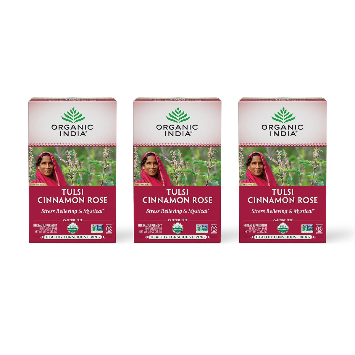 Cinnamon Rose Herbal Tea 18 Infusion Bags 3 Pack X914