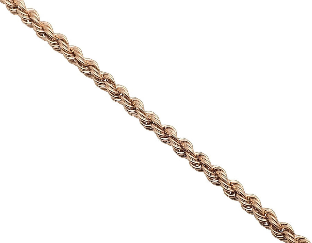 10K Rose Gold Rope Chain Necklace 18-24 Inches R609