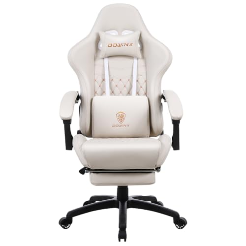Brown Ergonomic Gaming Chair with Footrest and Massage Lumbar Support S178