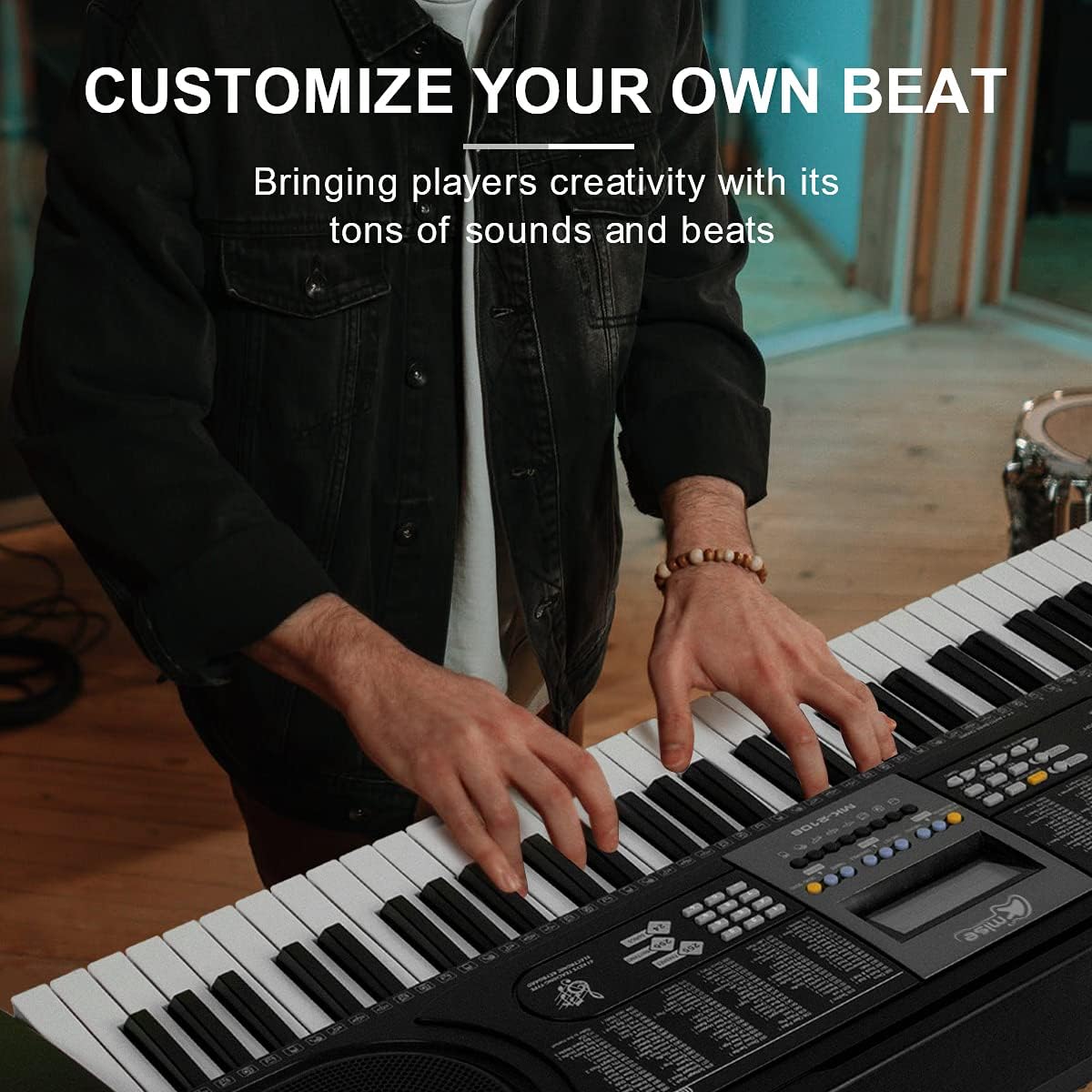 61 Key Digital Piano Portable Electronic Keyboard with Built-In Speaker, Microphone, Music Stand K374490