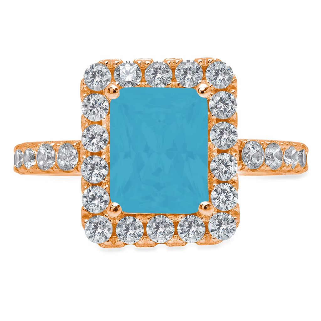 18K Rose Gold Simulated Diamond Ring I5108