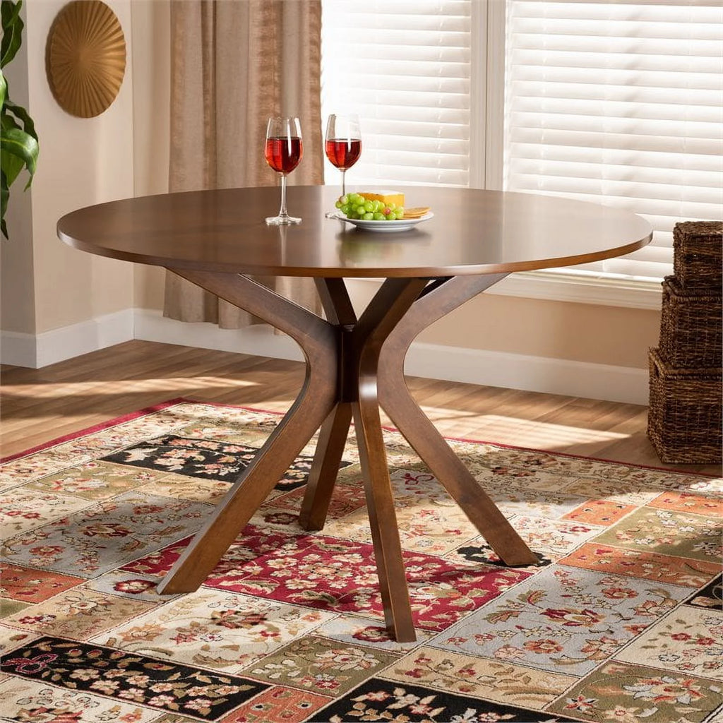 Walnut Round Wood Dining Table Y698293