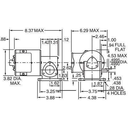 AC Gearmotor, 86 RPM, TENV, 115VAC O2619