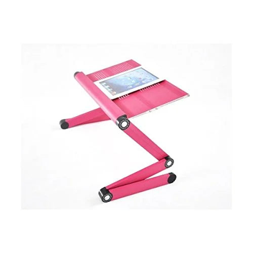 Adjustable Vented Laptop Table Desk Bed Tray Book Stand Pink C131899
