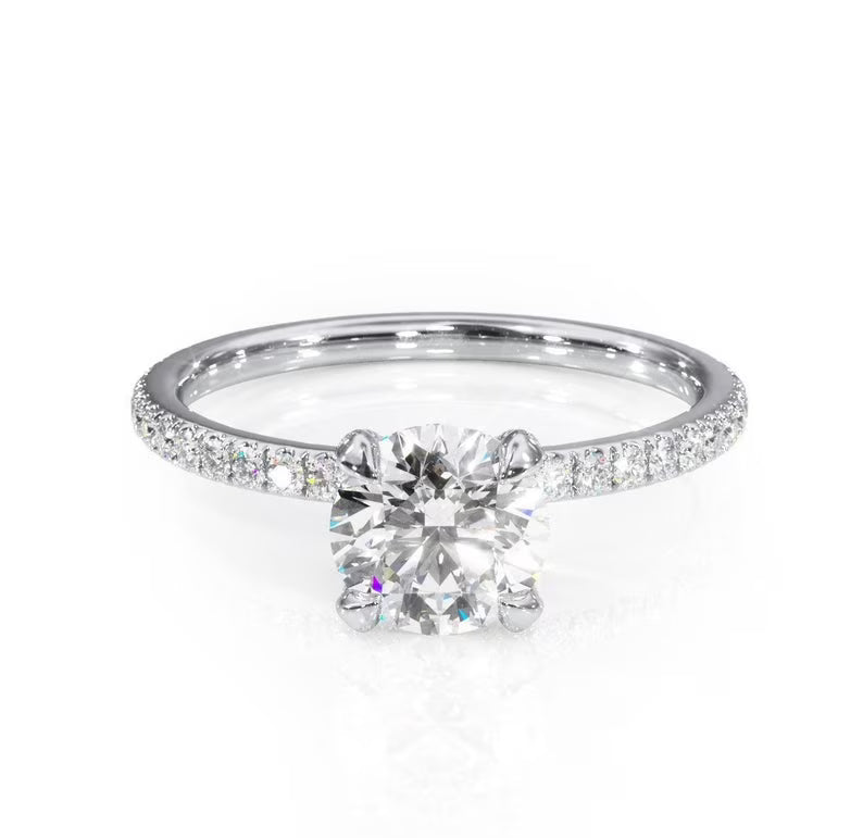 14K White Gold Solitaire Diamond Engagement Ring K703457