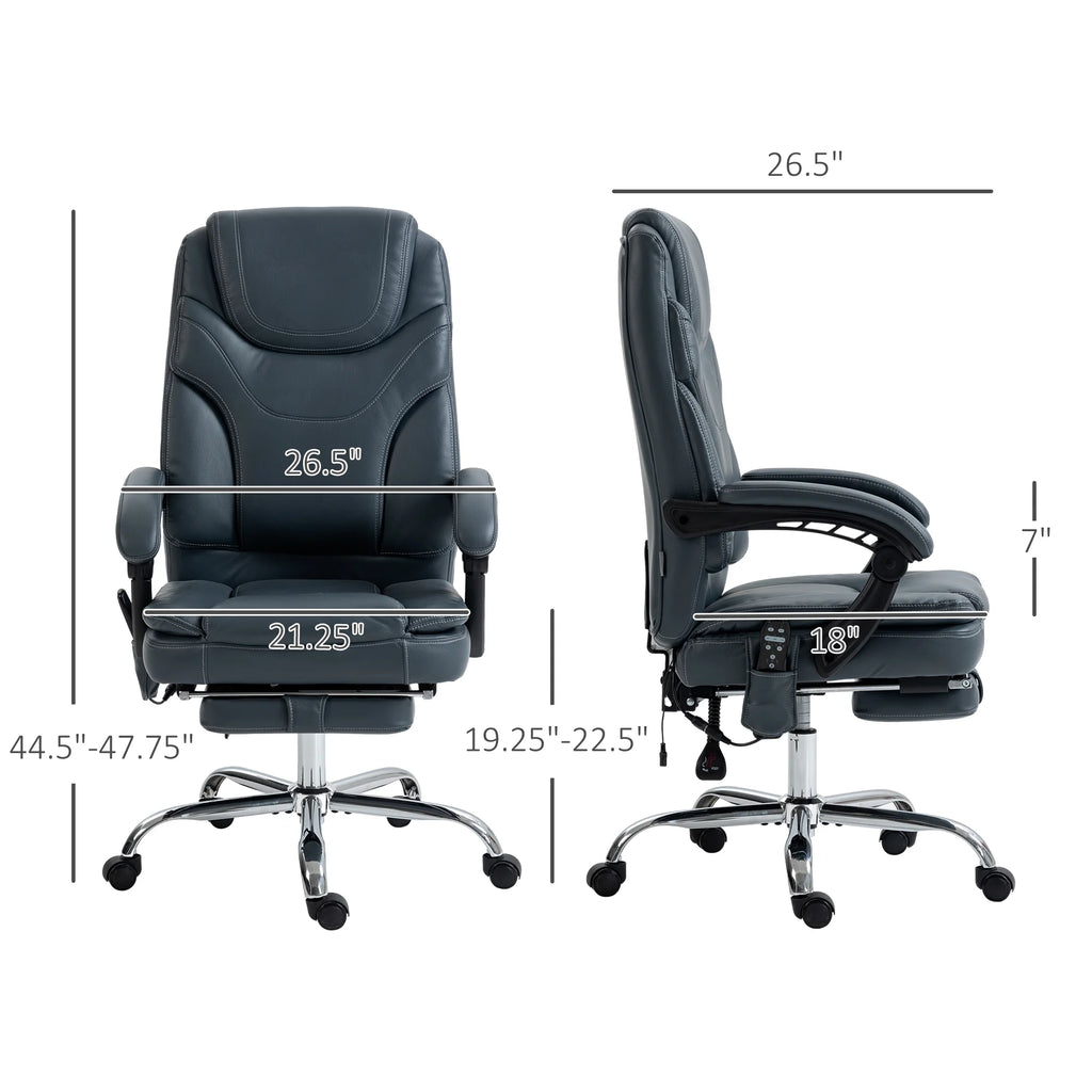 Gray PU Leather Massage Office Chair with Heat R149878