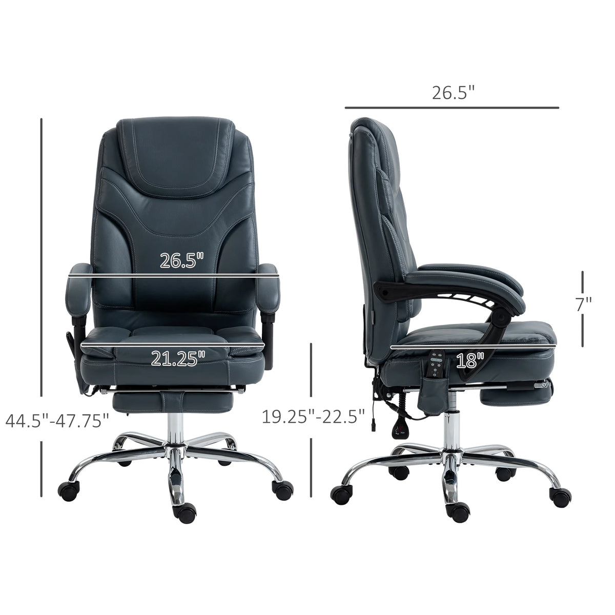 Gray PU Leather Massage Office Chair with Heat R149878