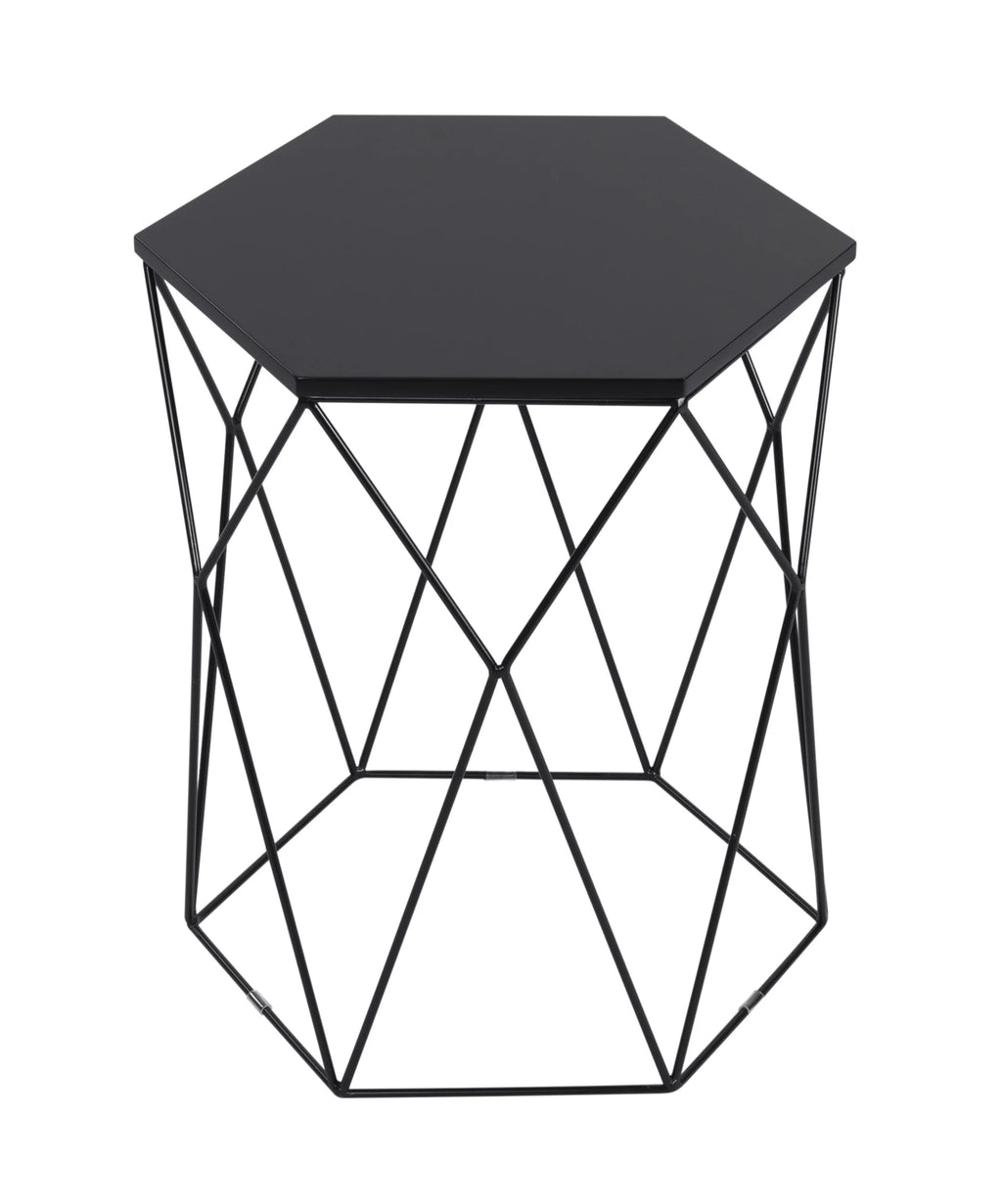 Geometric Side Table in Midnight Black W385031