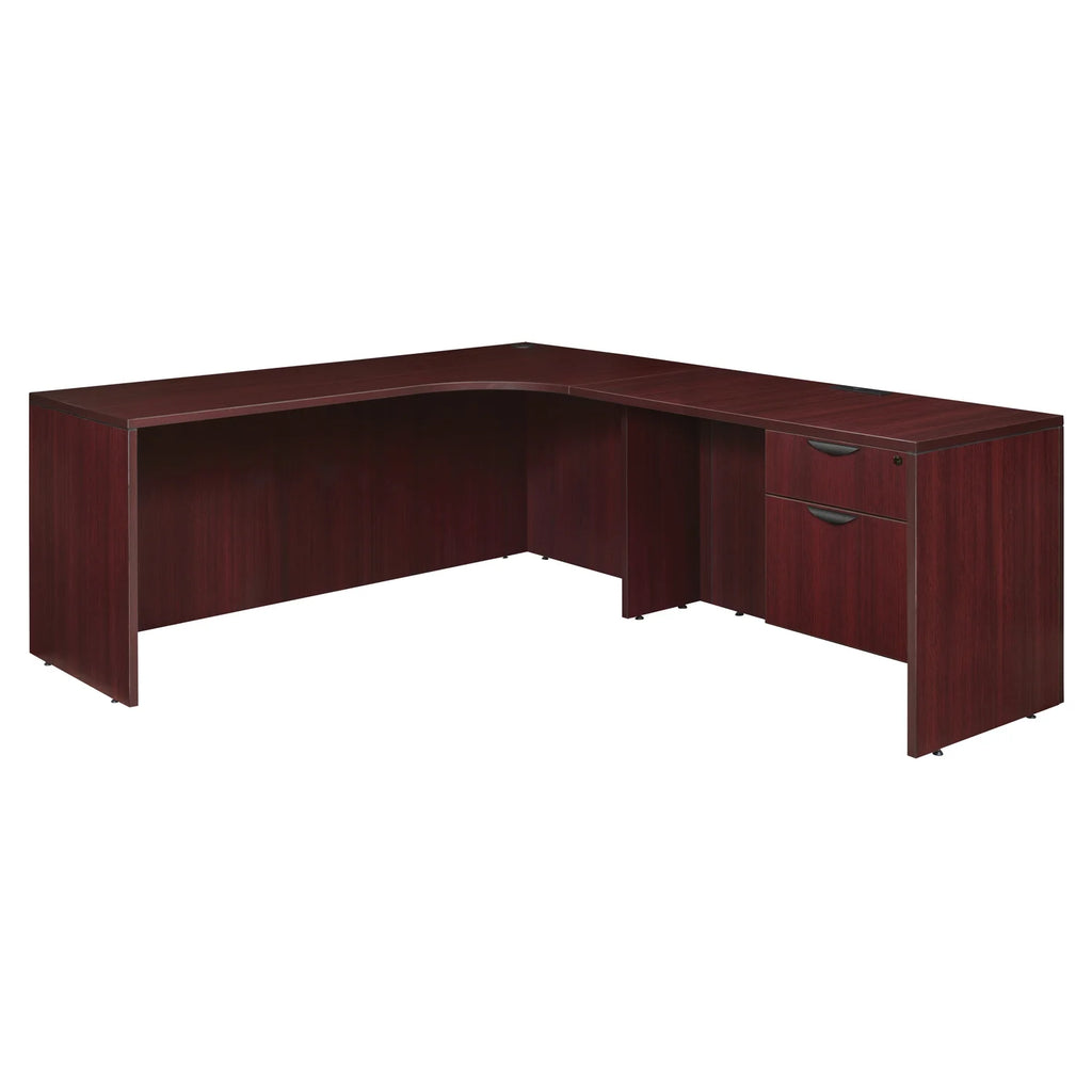 71 in. Mahogany Single Pedestal Corner Credenza U865