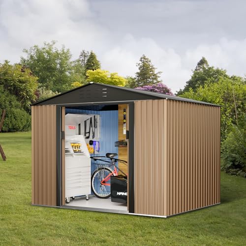 8FT x 6FT Metal Outdoor Storage Shed with Door Lock C28288