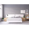 Queen Size Bedroom Set Natural Maple and White W666