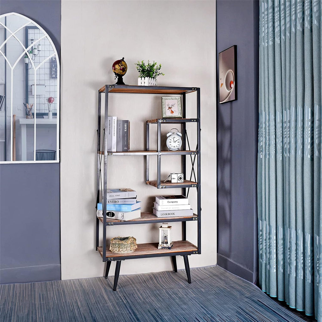 6 Tier Solid Wood Bookcase J5593