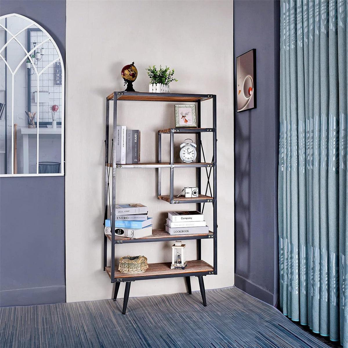 6 Tier Solid Wood Bookcase J5593