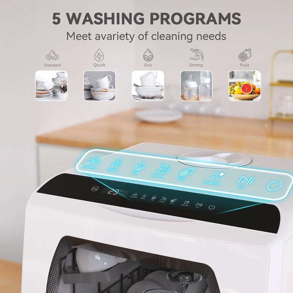 Portable Countertop Dishwasher with 5L Built-in Water Tank D82046