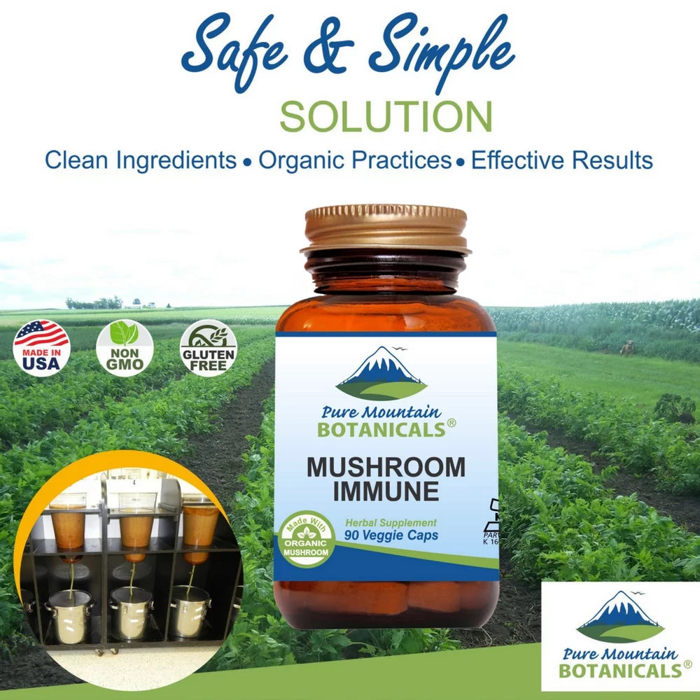 Kosher Vegan Mushroom Immune Capsules, 90 Caps D552