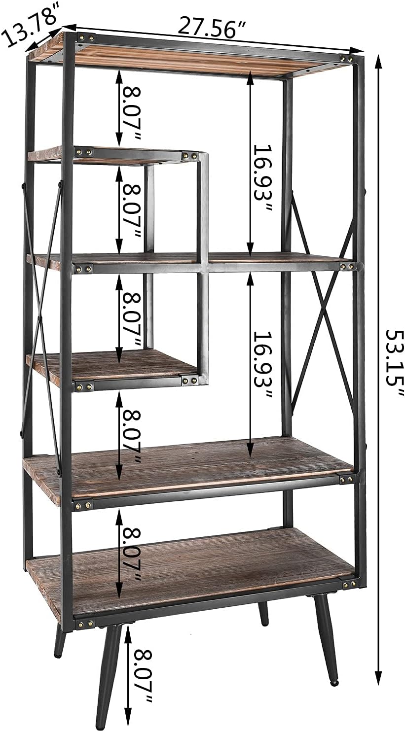 6 Tier Solid Wood Bookcase J5593