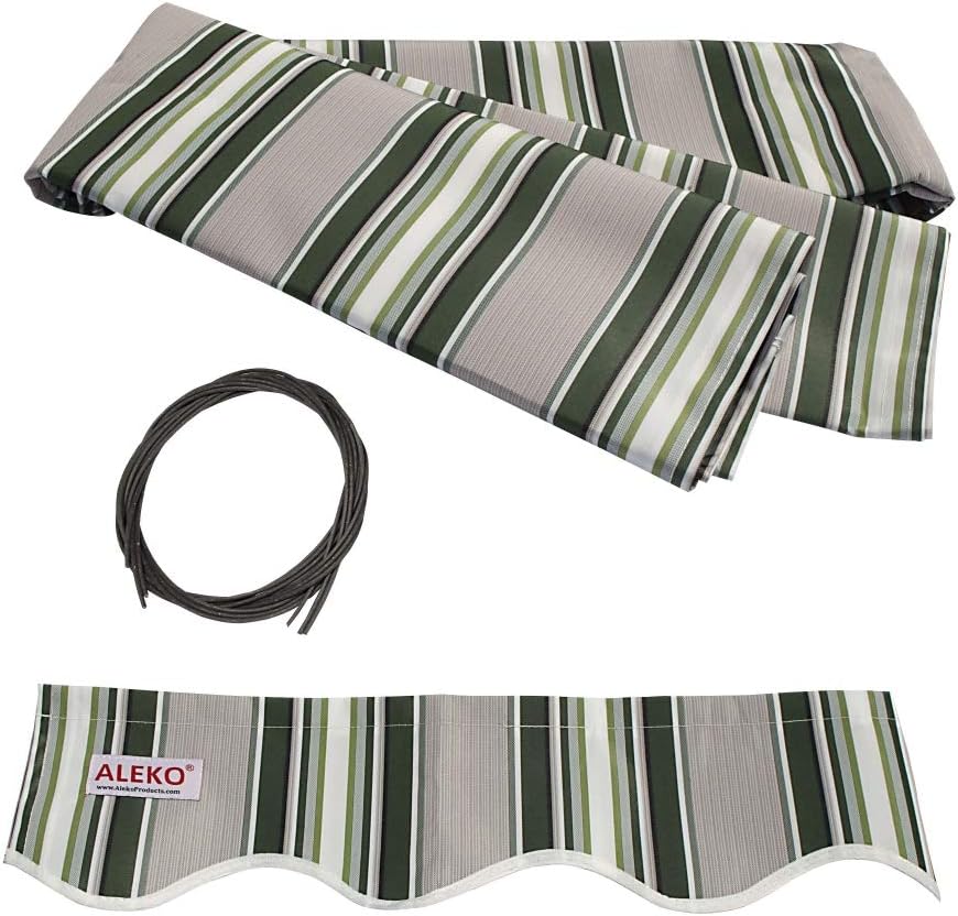 Red/White Stripe Retractable Motorized Patio Awning, 20' x 10' J122466