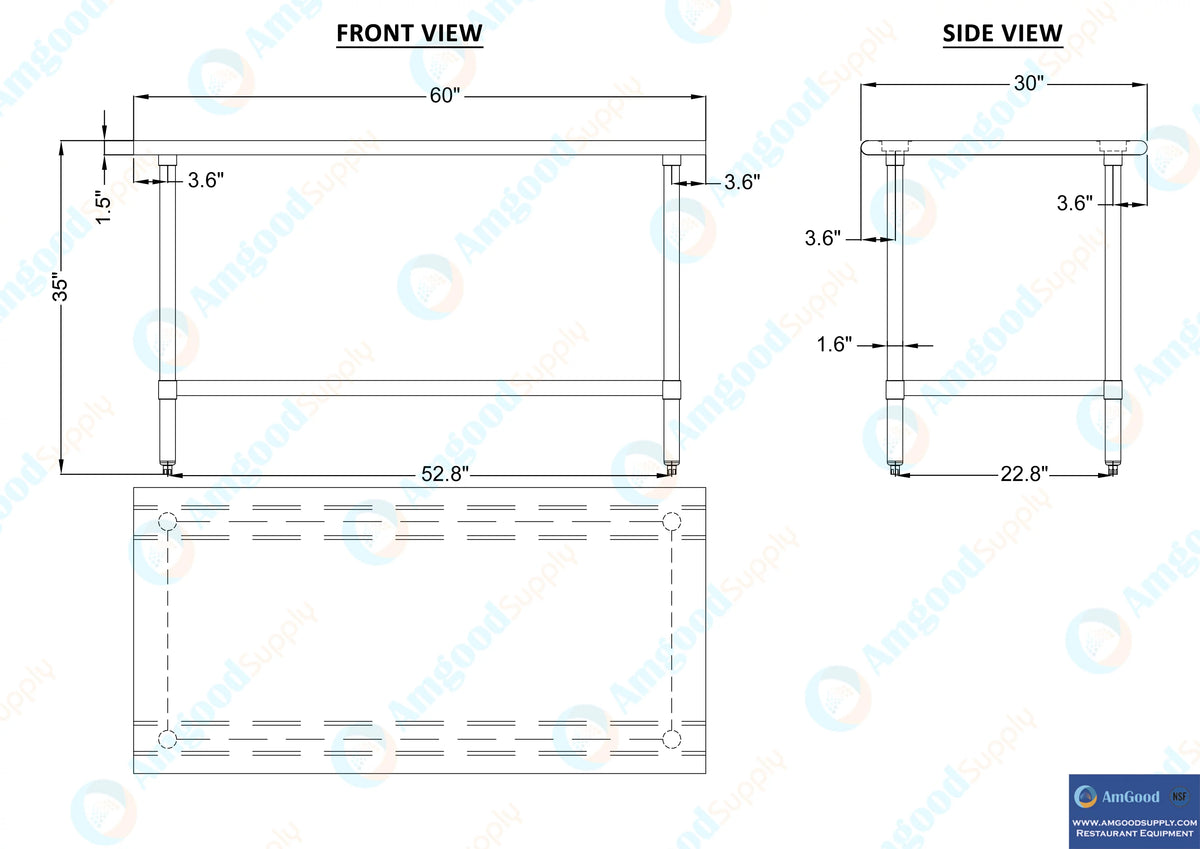 Stainless Steel Work Table with Undershelf X38340