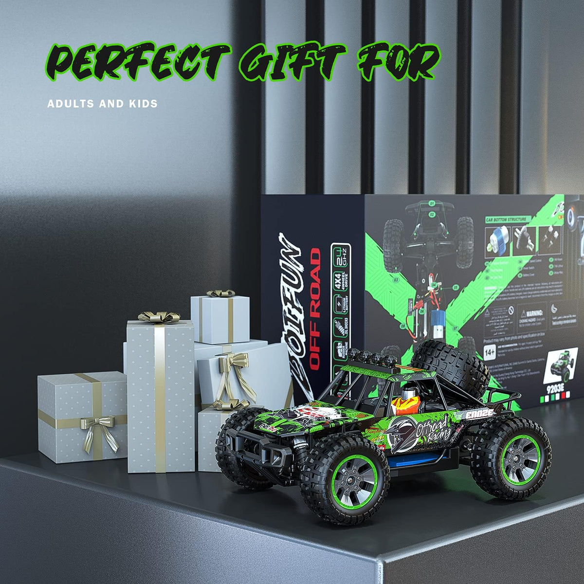 Green 4WD RC Monster Truck V7207