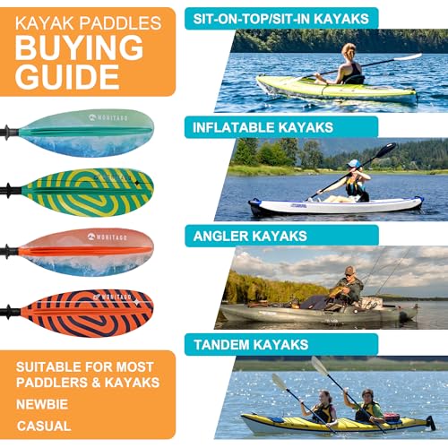 Fiberglass Shaft Adjustable Floating Kayak Paddles 3 Piece M88852