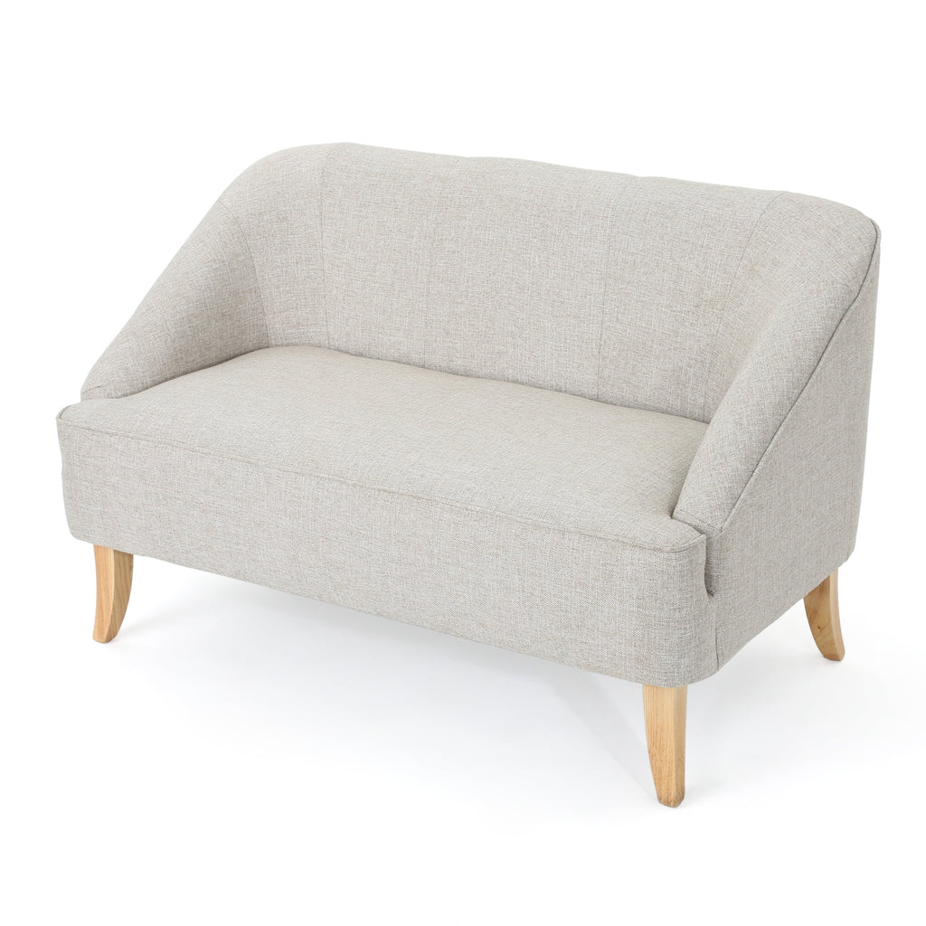 Beige Fabric Loveseat S6191