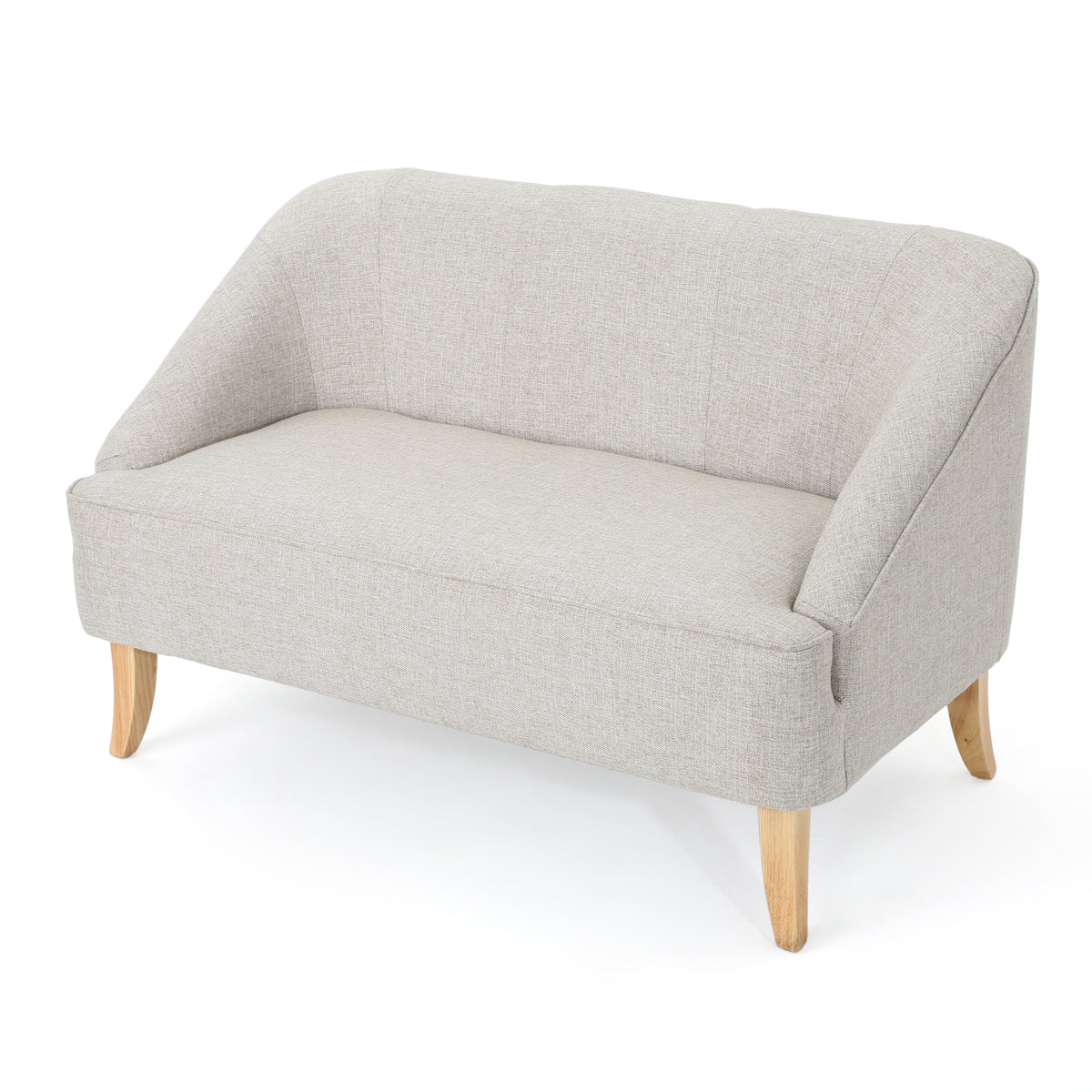 Beige Fabric Loveseat S6191