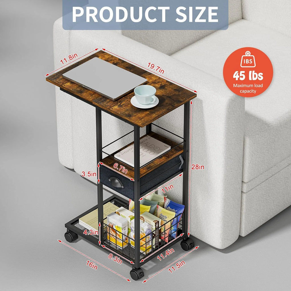 C-Shape Metal End Table with Drawer Z213334
