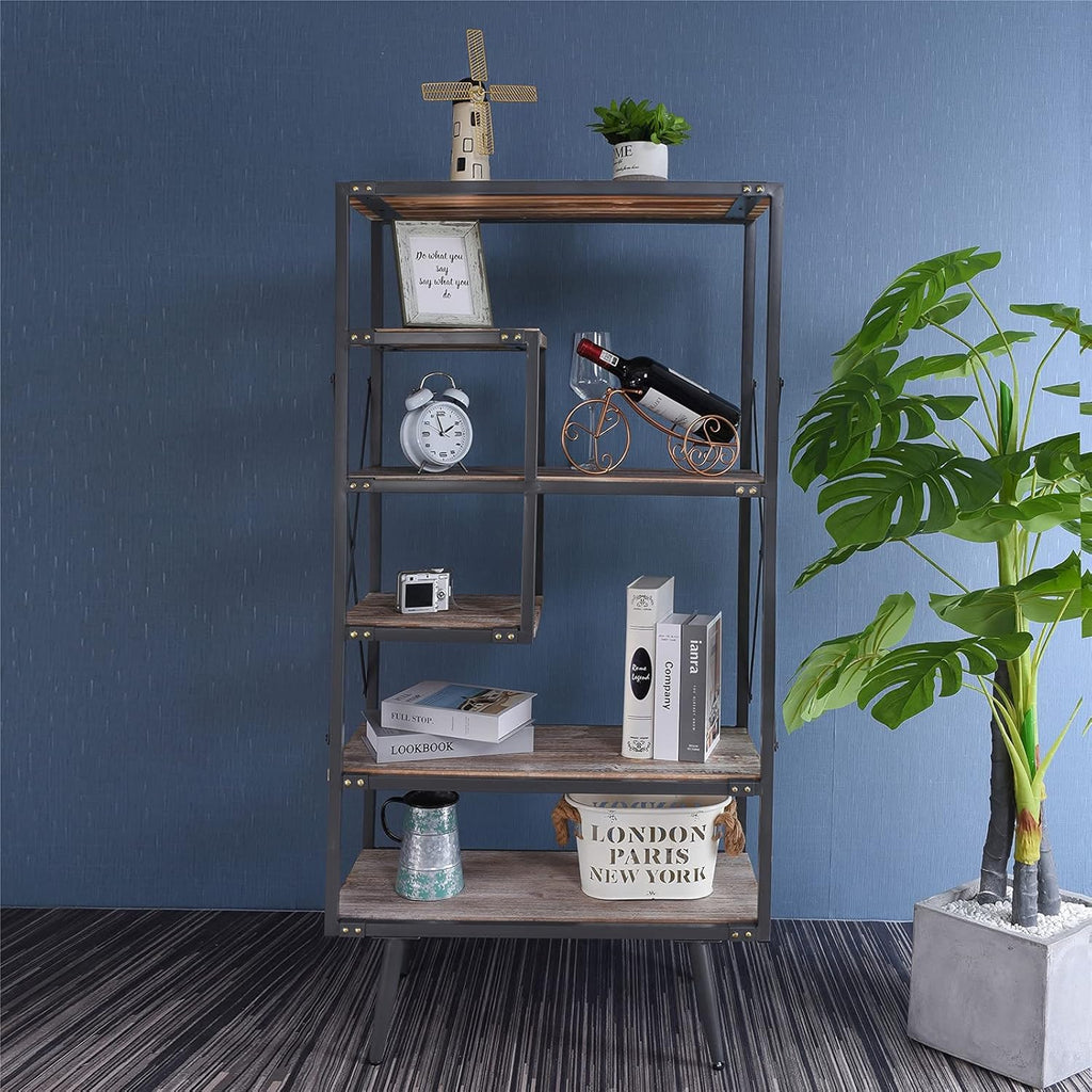 6 Tier Solid Wood Bookcase J5593