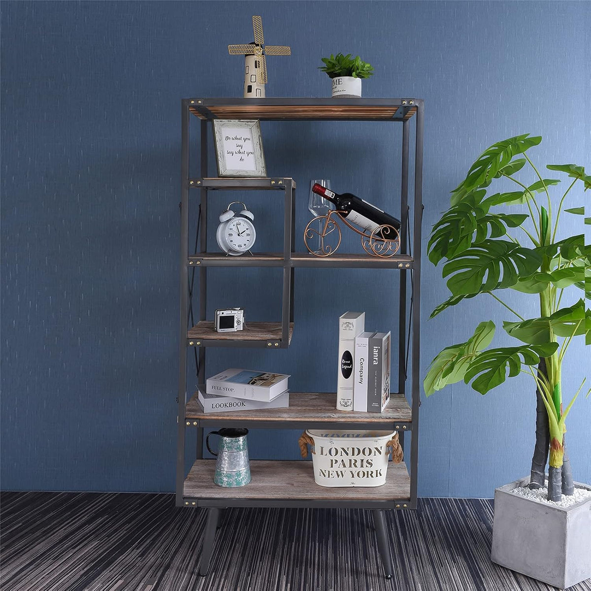 6 Tier Solid Wood Bookcase J5593
