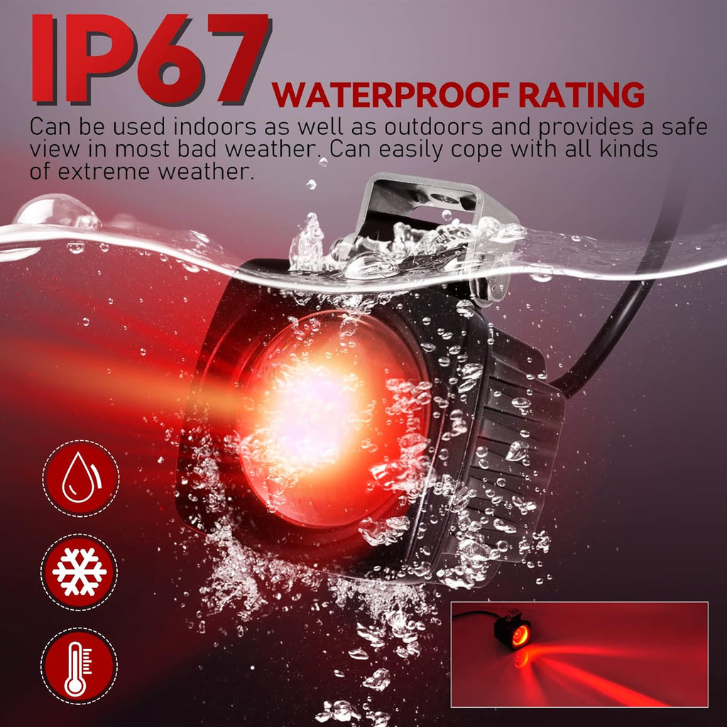 LED Forklift Safety Lights Red DC 12-100V 10W Pack of 2 A164622