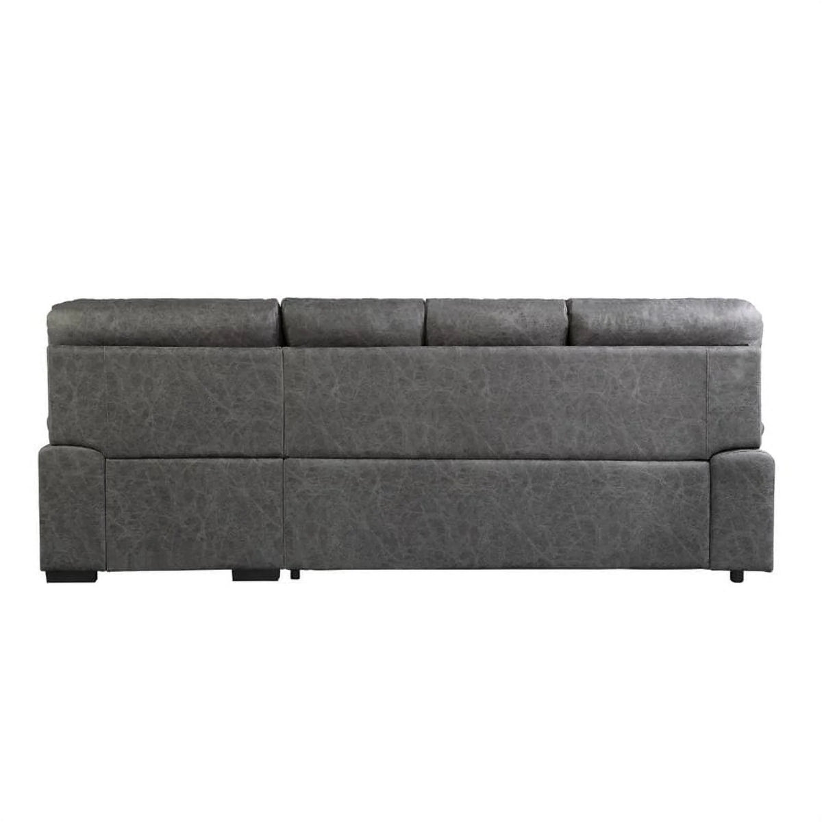 Dark Gray Microfiber Sectional with Right Chaise C18876