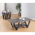 Coffee & End Table with Shelf, Set of 2, Gray Q6485