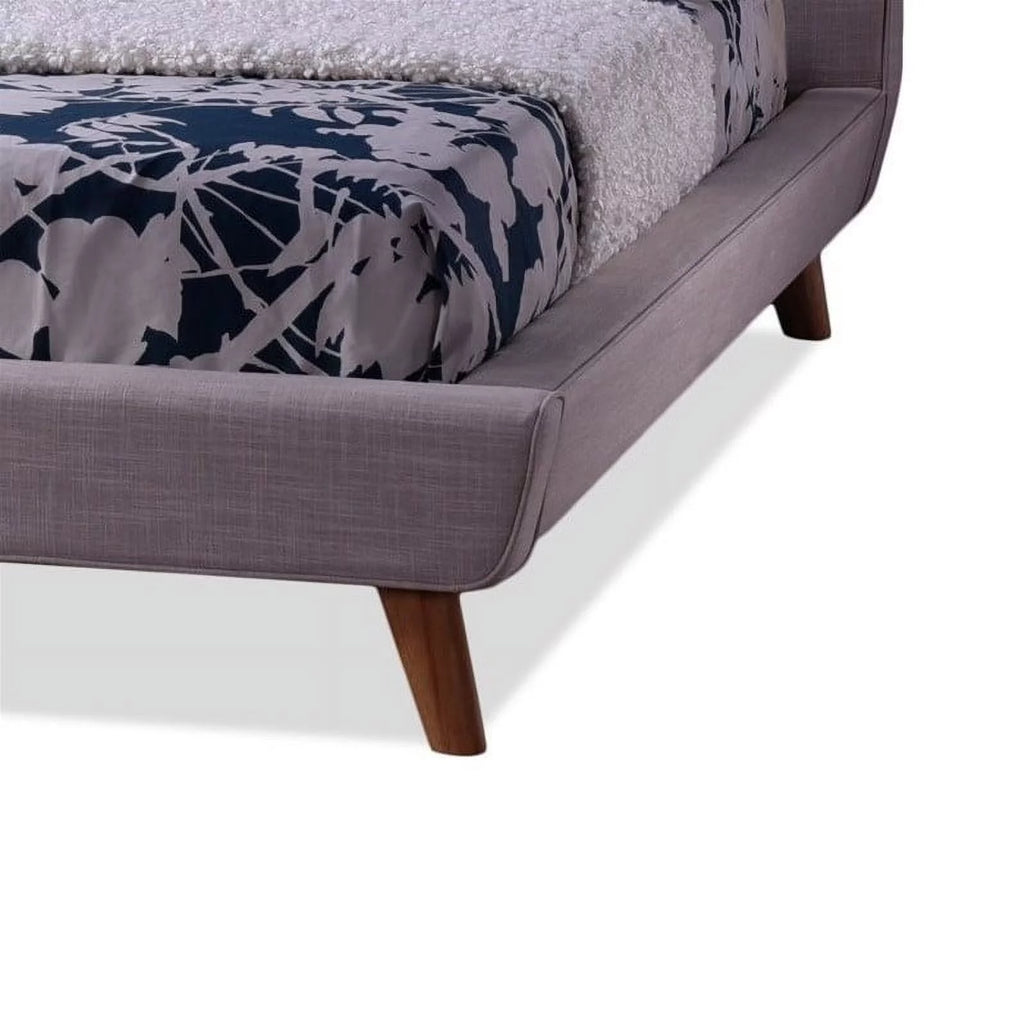 Upholstered Full Platform Bed in Beige E25951
