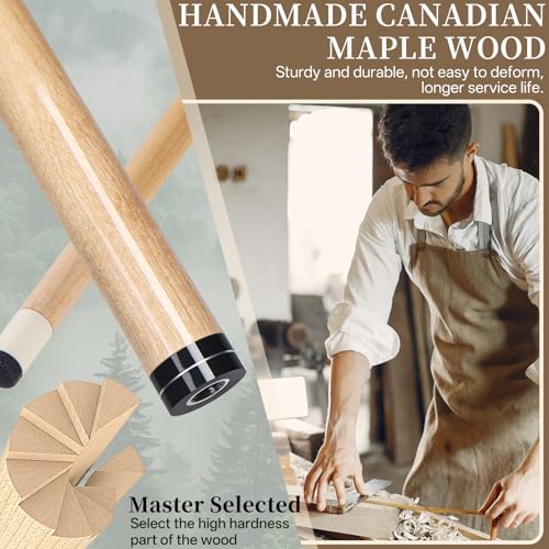 58 Inch 18~21Oz Canadian Maple Pool Cue Stick Set O855