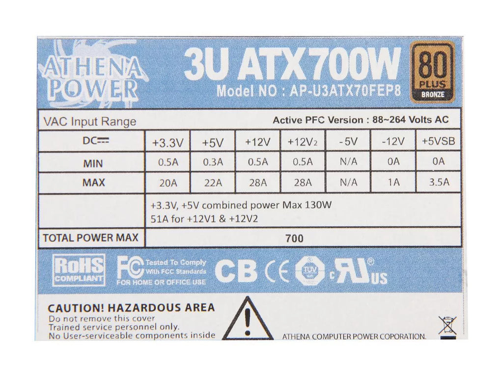 700W 3U Power Supply Q596