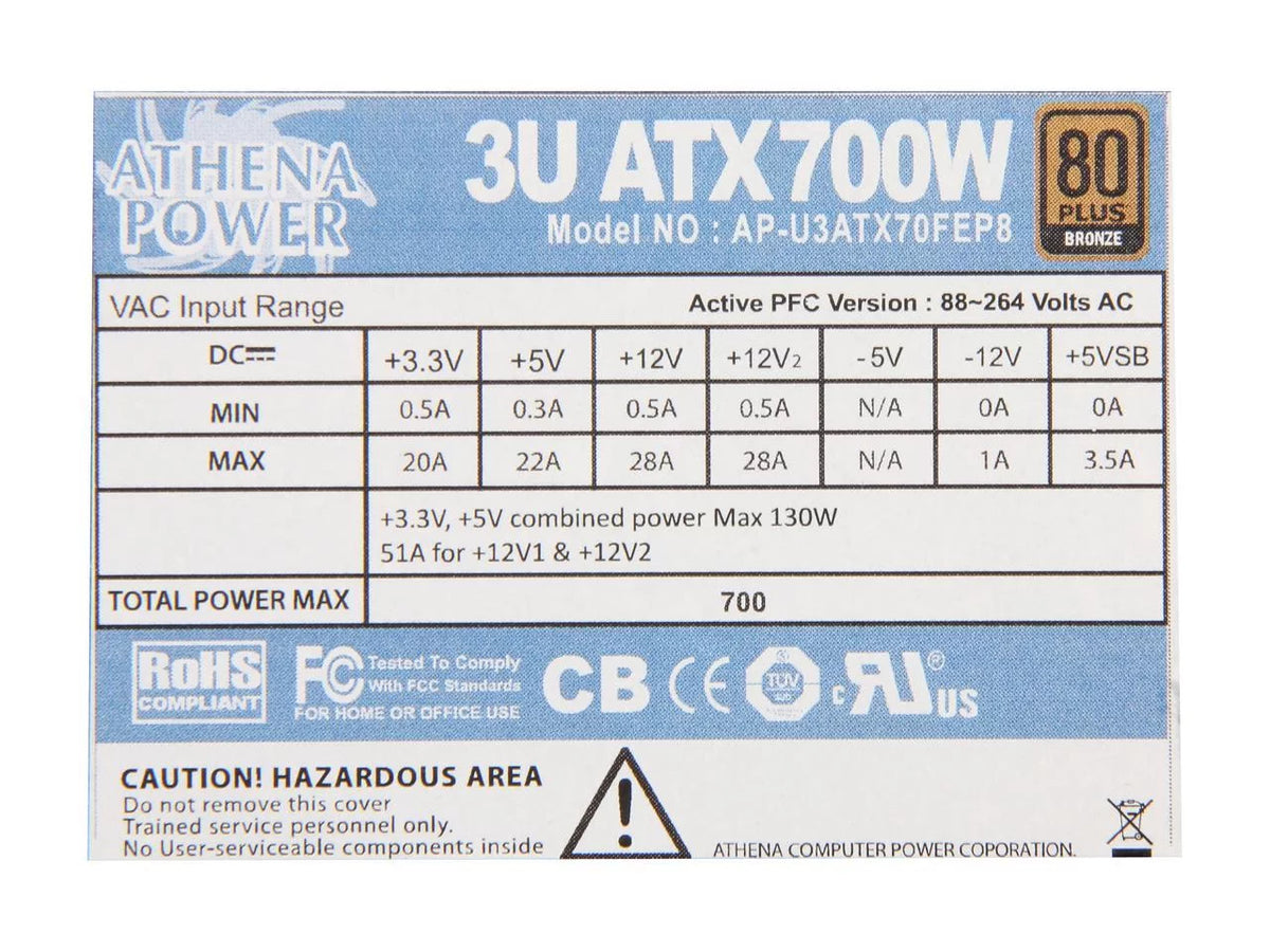 700W 3U Power Supply Q596