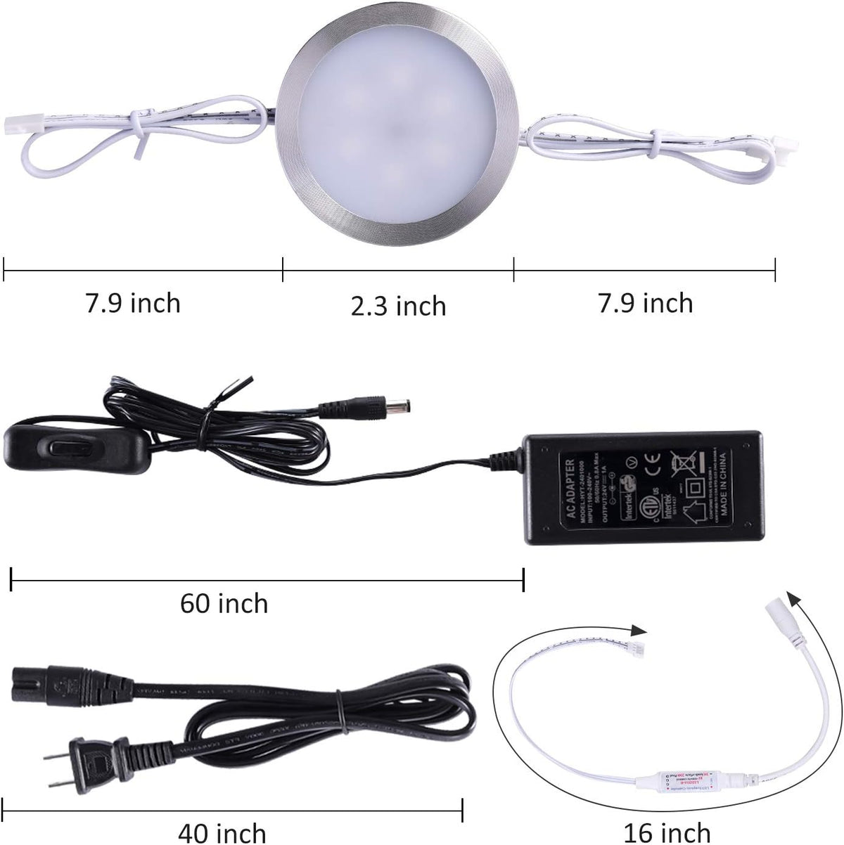 16 Pack Linkable Dimmable RGB Under Cabinet Puck Lights Kit with Remote Control T2521