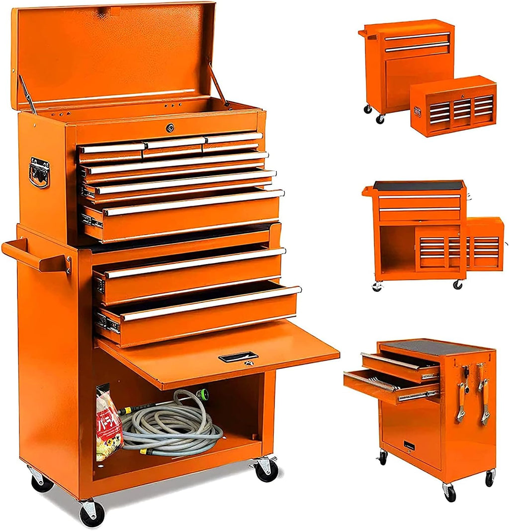 Red 8-Drawer Rolling Tool Chest with Lock V356