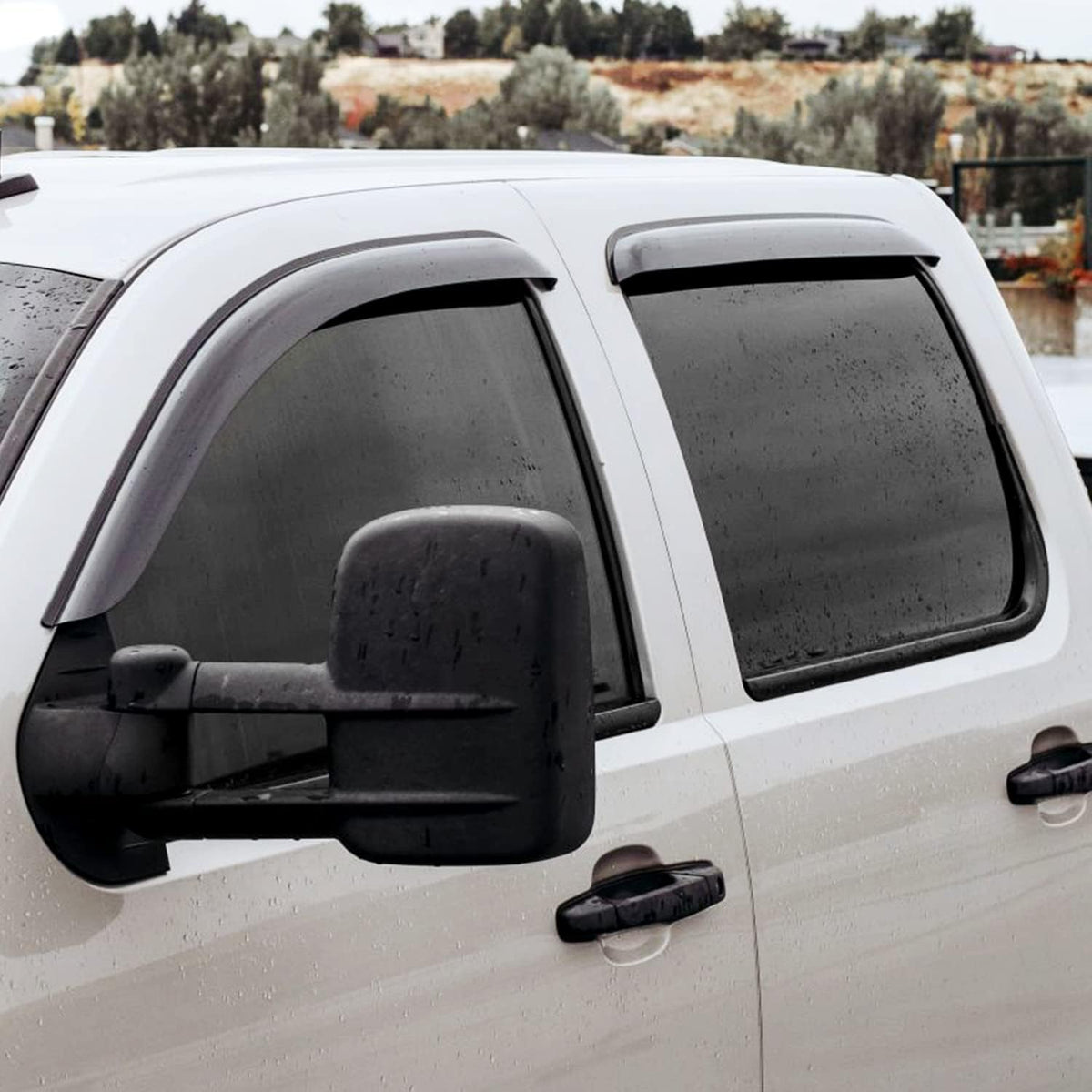 Rain Guards for 2007-2013 Chevrolet Silverado/GMC Sierra 1500 Crew Cab, 4pcs T950