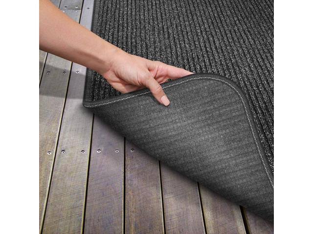 Charcoal Black Skid-Resistant Heavy-Duty Carpet Runner C2040