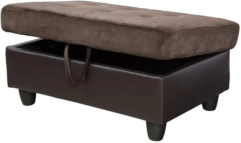 3 PCS L-Shaped Sectional Sofa Set with Storage Ottoman and Pillows W175
