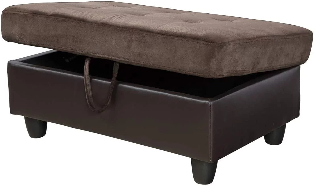 3 PCS L-Shaped Sectional Sofa Set with Storage Ottoman and Pillows W175