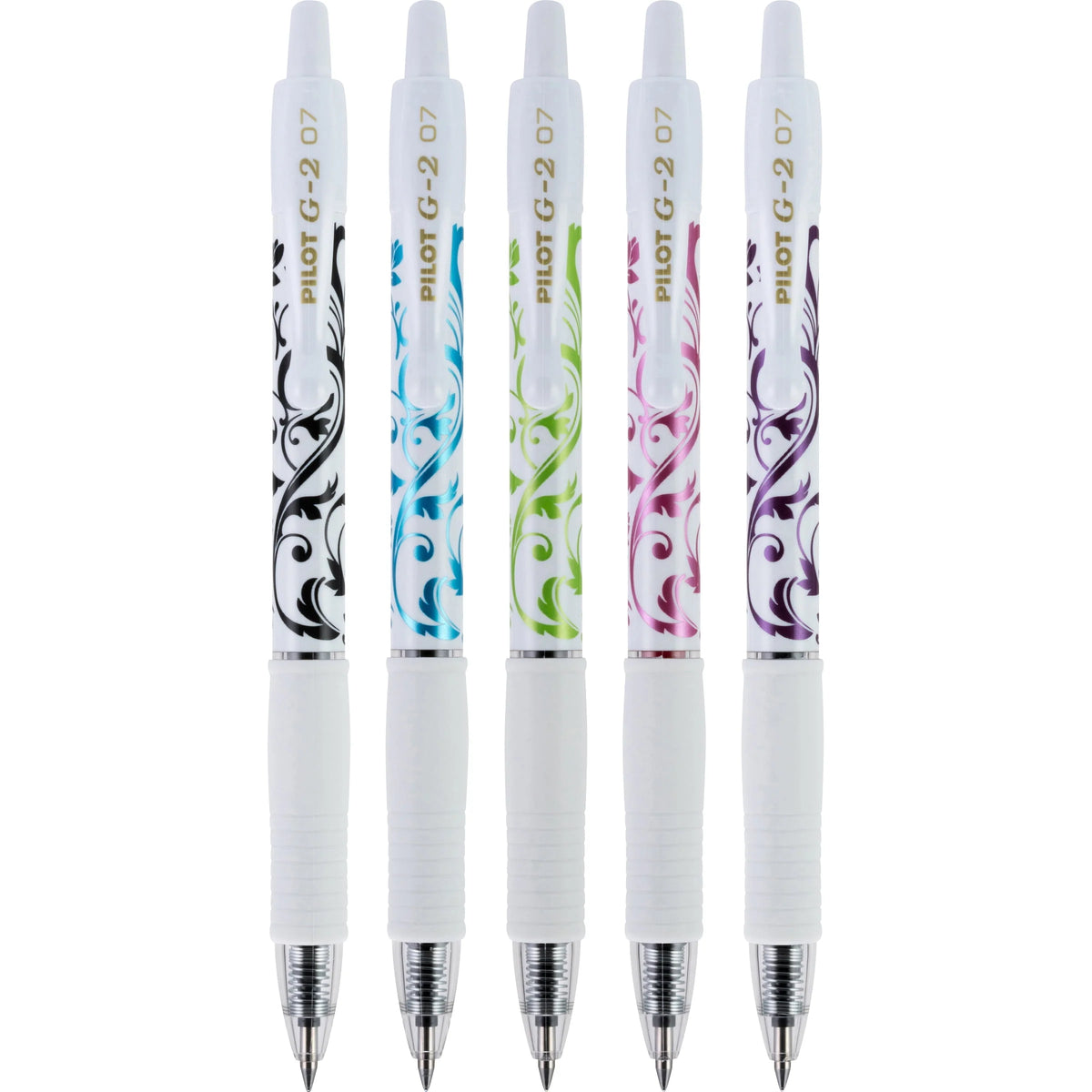 Gel Pens, Fine Point, Assorted Ink, 5 Count O393699