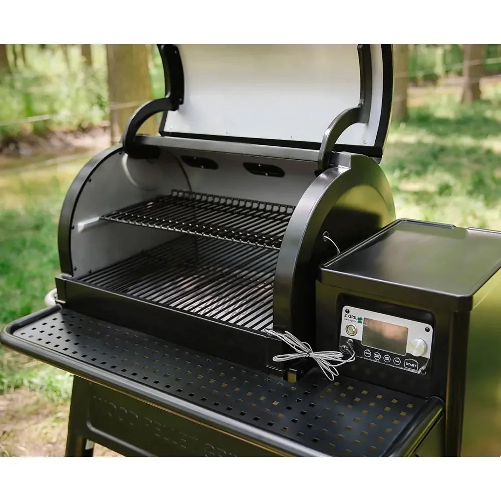 Pellet Grill & Smoker with Foldable Front Shelf, Ash Cleanout System, Rain Cover, 1056 sq.in Cooking Area W185