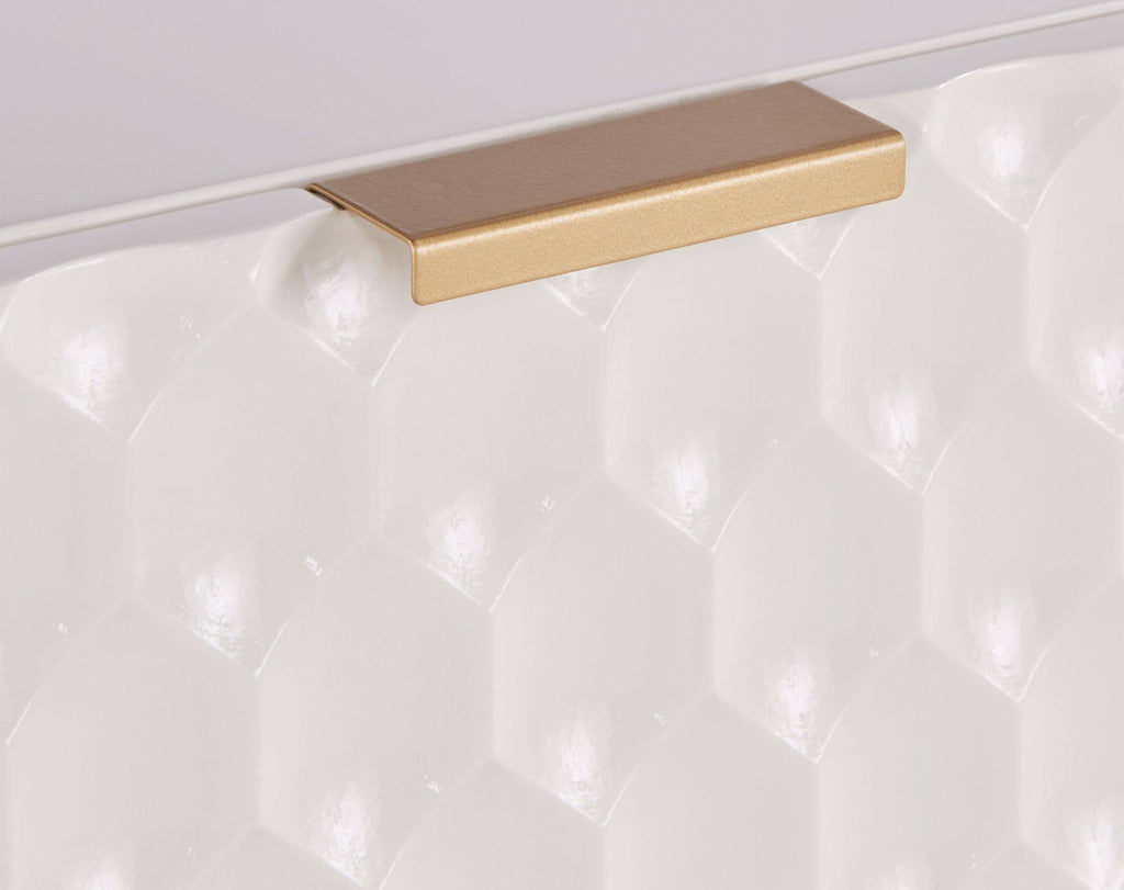 White 1-Drawer Geometric Small Cabinet X701141