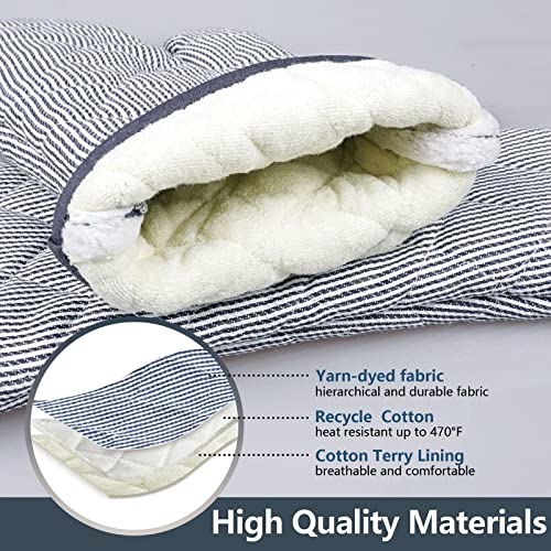 1 Pair 100% Cotton Heat Resistant Oven Mitts L4484