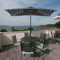 10 x 6.5ft LED Solar Patio Umbrella with Non-Fading Canopy M97752