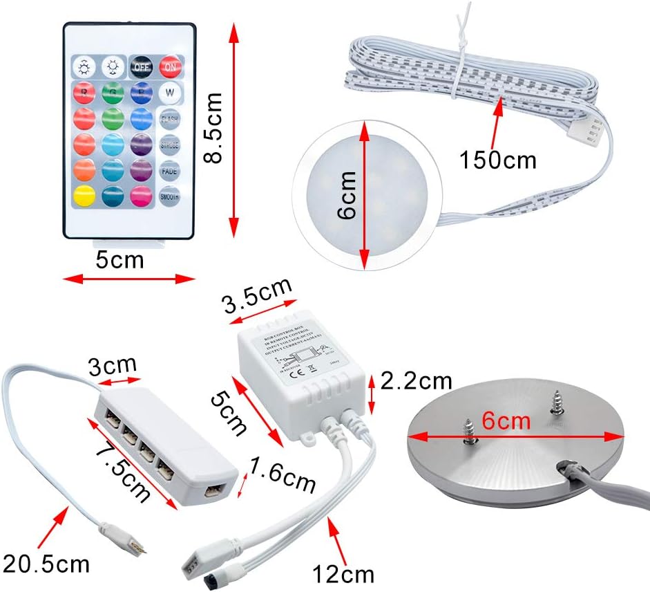 RGB Dimmable Under Cabinet Light Kit, Pack of 2 J70470