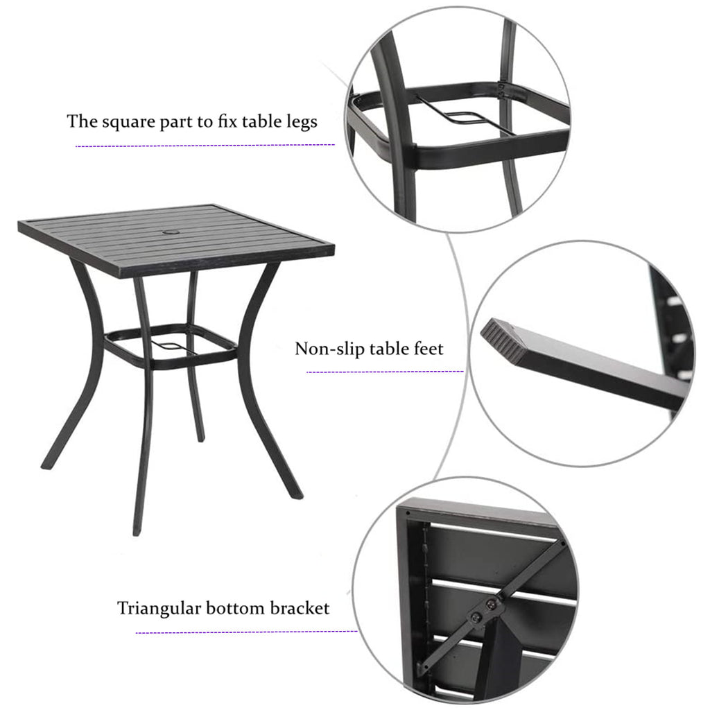 3 Pcs Patio Wicker Bistro Set Bar Table Stool A8549