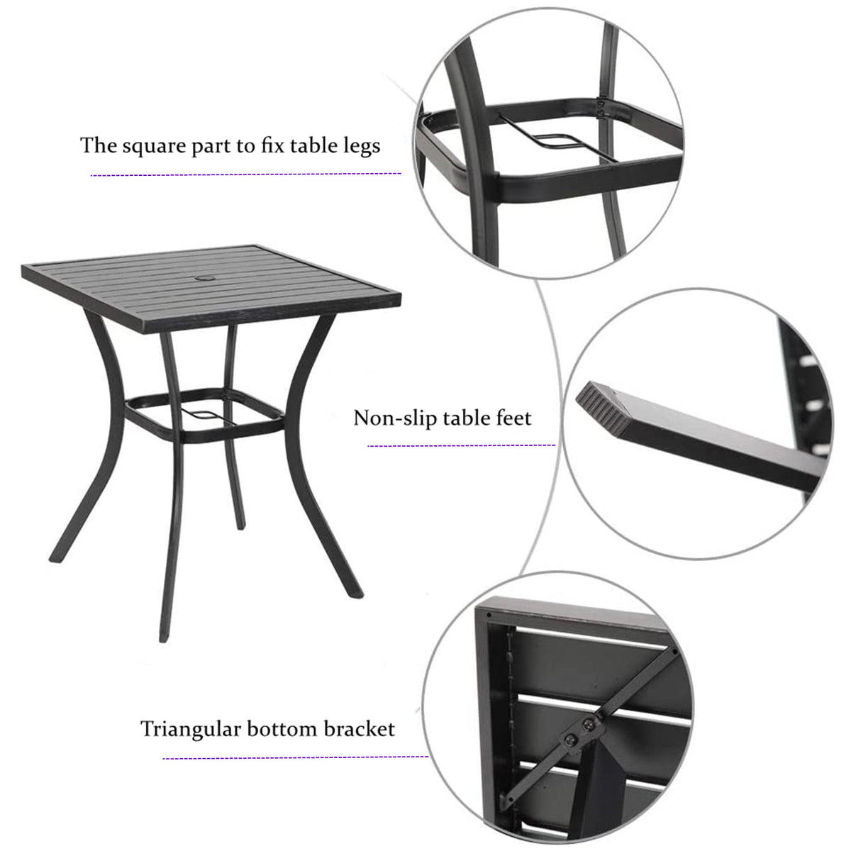 3 Pcs Patio Wicker Bistro Set Bar Table Stool A8549